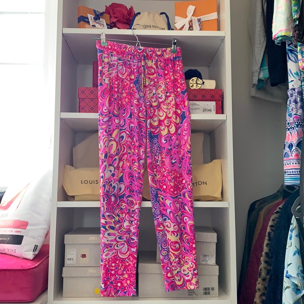 Lilly slip on jogger style pants with elastic waist and draw string